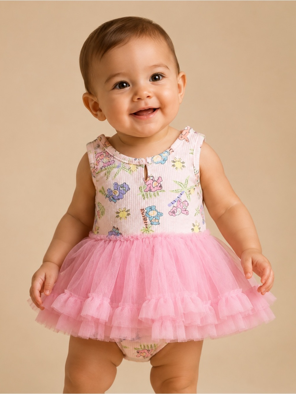 Care Bears Pink Tulle Tutu One-Piece Bodysuit